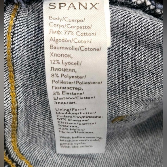 SPANX Distressed Ankle Skinny Jeans Medium Wash size Large - Picture 4 of 10